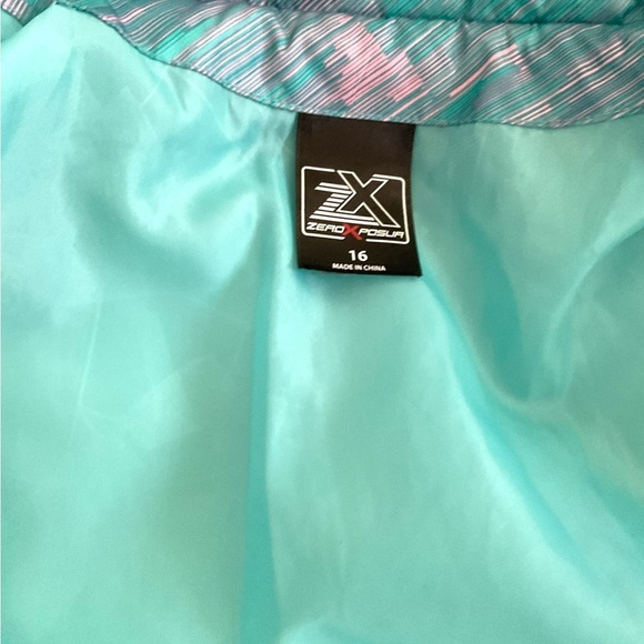 ZeroXPosur Quilted Blue Pink Puffer Jacket, Tek Gear Long Sleeve‎ Warm Zip SZ 16 - Picture 8 of 10